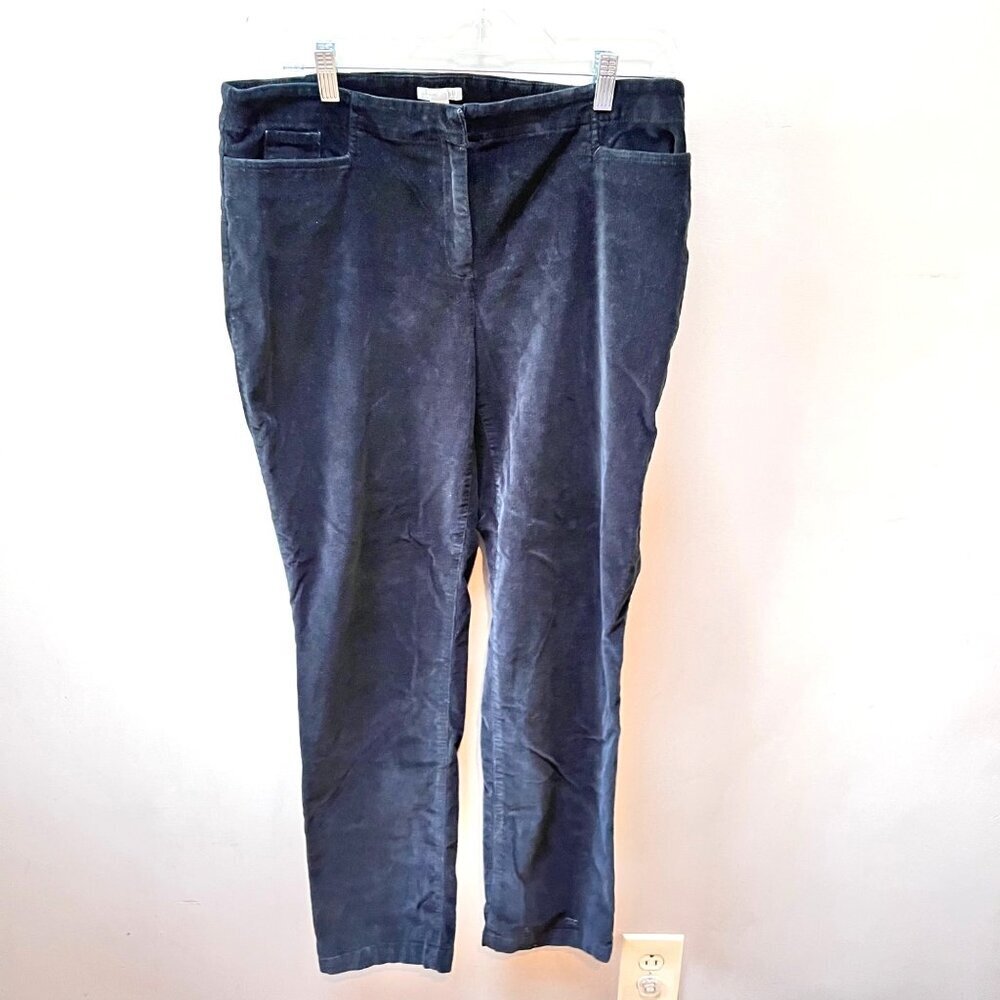 J. Jill‎ Womens Corduroy Black Pants Size 12 Cotton/Spandex Blend